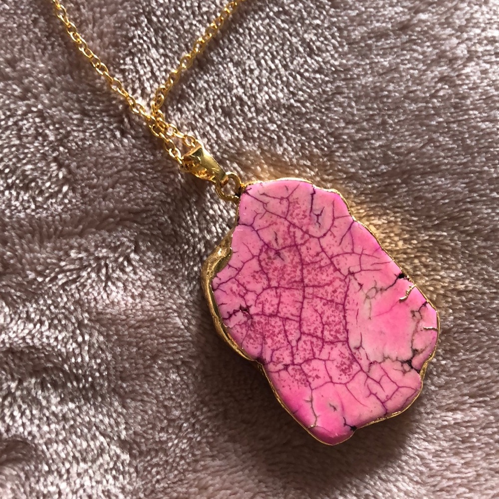 Pink Stone Necklace - Picture 2 of 2